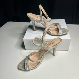 Elegant Silver Strappy Heels